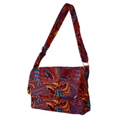Phoenix Rising Colorful Abstract Art Full Print Messenger Bag (m) by CrypticFragmentsDesign