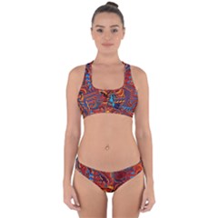 Phoenix Rising Colorful Abstract Art Cross Back Hipster Bikini Set by CrypticFragmentsDesign