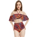 Phoenix Rising Colorful Abstract Art Halter Flowy Bikini Set  View1