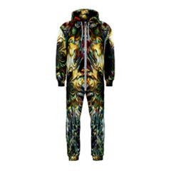 Multicolor Floral Art Copper Patina  Hooded Jumpsuit (kids) by CrypticFragmentsDesign