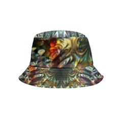 Multicolor Floral Art Copper Patina  Bucket Hat (kids) by CrypticFragmentsDesign