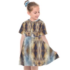 Retro Hippie Vibe Psychedelic Silver Kids  Sailor Dress by CrypticFragmentsDesign