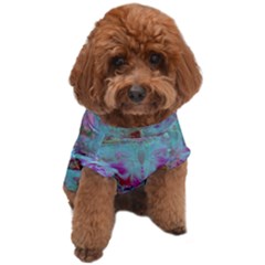 Retro Hippie Abstract Floral Blue Violet Dog T-shirt by CrypticFragmentsDesign