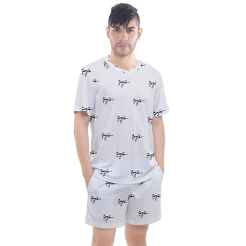 Tribal Style Symbol Drawing Print Pattern Men s Mesh Tee And Shorts Set by dflcprintsclothing