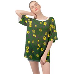 Yellow Flowers Oversized Chiffon Top by Eskimos