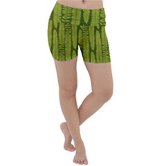 Fern Texture Nature Leaves Lightweight Velour Yoga Shorts by Dutashop