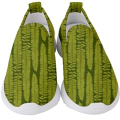 Fern Texture Nature Leaves Kids  Slip On Sneakers by Dutashop