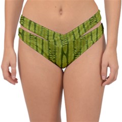 Fern Texture Nature Leaves Double Strap Halter Bikini Bottom by Dutashop