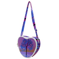 Tree Sunset Heart Shoulder Bag by icarusismartdesigns