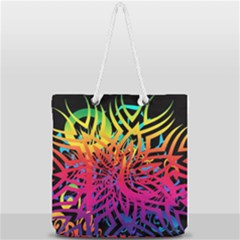 Abstract Jungle Full Print Rope Handle Tote (large) by icarusismartdesigns