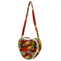 Floral Abstract Heart Shoulder Bag by icarusismartdesigns