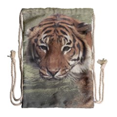 Swimming Tiger Drawstring Bag (large) by ExtraAwesomeSauce
