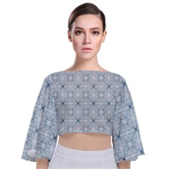 Tulip  Flower  Tie Back Butterfly Sleeve Chiffon Top by SychEva
