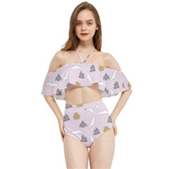Birds In The Sky  Halter Flowy Bikini Set  by SychEva
