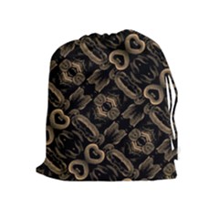 Modern Intricate Print Pattern Drawstring Pouch (xl) by dflcprintsclothing