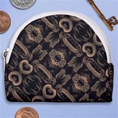 Modern Intricate Print Pattern Horseshoe Style Canvas Pouch by dflcprintsclothing