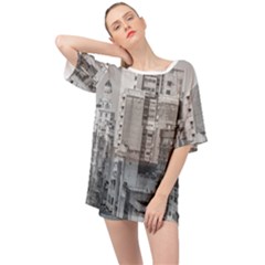 Aerial View Montevideo Uruguay Oversized Chiffon Top by dflcprintsclothing