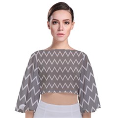 Chevroncolorstaupebeige76 Tie Back Butterfly Sleeve Chiffon Top by kcreatif