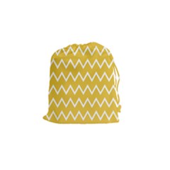 Chevroncolorsblancjaune76 Drawstring Pouch (small) by kcreatif