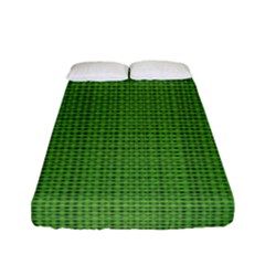 Green Knitted Pattern Fitted Sheet (full/ Double Size) by goljakoff