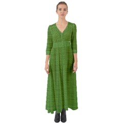 Green Knitted Pattern Button Up Boho Maxi Dress by goljakoff
