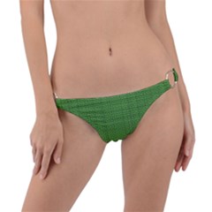 Green Knitted Pattern Ring Detail Bikini Bottom by goljakoff
