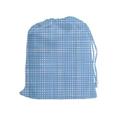 Blue Knitted Pattern Drawstring Pouch (xl) by goljakoff