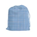 Blue knitted pattern Drawstring Pouch (XL) View1