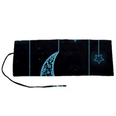 Moon Star Neon Wallpaper Roll Up Canvas Pencil Holder (s) by Dutashop