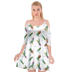 Cacti In Pots Cutout Spaghetti Strap Chiffon Dress by SychEva