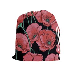 Poppy Flowers Drawstring Pouch (xl) by goljakoff