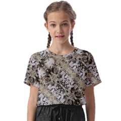 Vintage Ornate Interlace Pattern Kids  Basic Tee by dflcprintsclothing