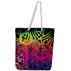 Abstract Jungle Full Print Rope Handle Tote (large) by icarusismartdesigns