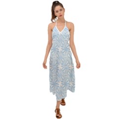 Abstract Stripes, Shapes, Lines Halter Tie Back Dress  by SychEva