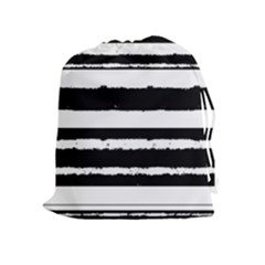 Bandes Abstrait Blanc/noir Drawstring Pouch (xl) by kcreatif