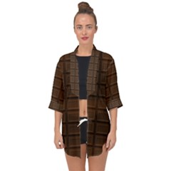 Milk Chocolate Open Front Chiffon Kimono by goljakoff