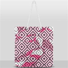 Patternabstraitrosenoir65 Full Print Rope Handle Tote (large) by kcreatif