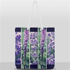 Collage Fleurs Violette Full Print Rope Handle Tote (large) by kcreatif