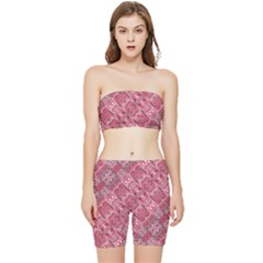 Fancy Ornament Pattern Design Stretch Shorts And Tube Top Set by dflcprintsclothing
