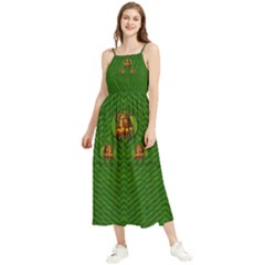 Lady Cartoon Love Her Tulips In Peace Boho Sleeveless Summer Dress by pepitasart