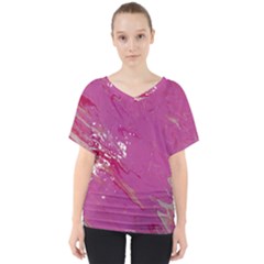 My Pour Cup Painting 1 Cbdoilprincess B85ce3ba-6b55-4b89-b882-d6eeb79129ac V-neck Dolman Drape Top by CBDOilPrincess1