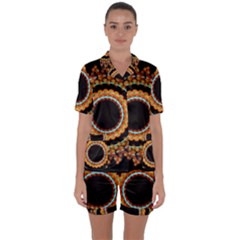 Mandala - 0009 - A Fast 24 Satin Short Sleeve Pajamas Set by WetdryvacsLair