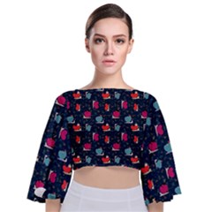 D52f0637-744d-4ef4-ba98-88c2841689d2 Tie Back Butterfly Sleeve Chiffon Top by SychEva