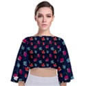 D52f0637-744d-4ef4-ba98-88c2841689d2 Tie Back Butterfly Sleeve Chiffon Top View1