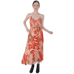 Folk Floral Pattern  Abstract Flowers Print  Seamless Pattern Tie Back Maxi Dress by Eskimos