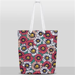 Daisy Colorfull Seamless Pattern Full Print Rope Handle Tote (small) by Kizuneko