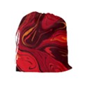 Red Vivid Marble Pattern 15 Drawstring Pouch (XL) View2