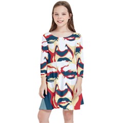 Trump Pop Art Kids  Quarter Sleeve Skater Dress by goljakoff