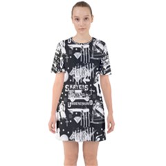 Skater-underground2 Sixties Short Sleeve Mini Dress by PollyParadise