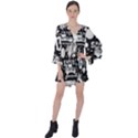 Skater-underground2 V-Neck Flare Sleeve Mini Dress View1
